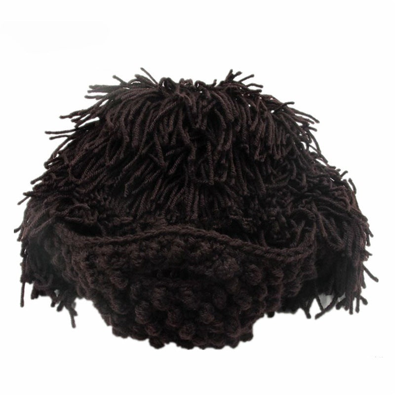 🔥 50% DE DESCUENTO 🔥 Sombrero Punk con Peluca Integrada y Barba Tejida 🎸🧔 | Look Rebelde y Divertido para Fiestas, Disfraces y Eventos 🎉