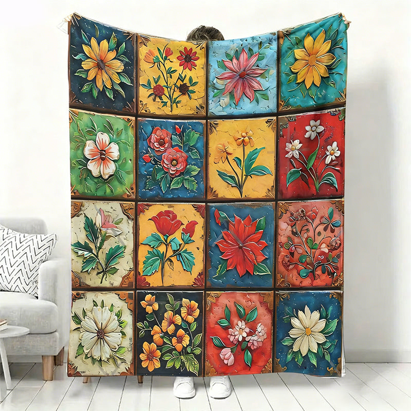 🔥 50% DE DESCUENTO 🔥 Manta de Franela Suave con Estampado de Flores – Ultra Cómoda y Decorativa para tu Hogar 🌸✨