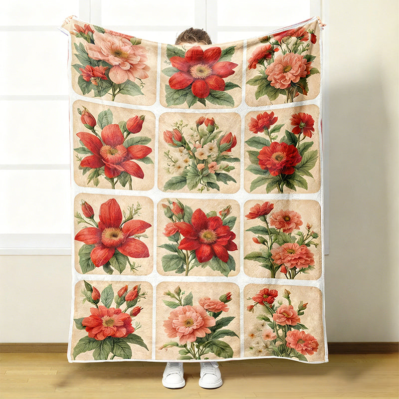🔥 50% DE DESCUENTO 🔥 Manta de Franela Suave con Estampado de Flores – Ultra Cómoda y Decorativa para tu Hogar 🌸✨