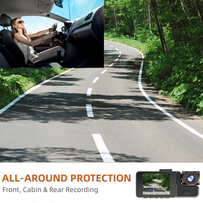 ⏰🔥 ¡50% DE DESCUENTO POR TIEMPO LIMITADO! 🚗📸 Sistema de 3 Cámaras para Auto – Cobertura Total 120° y Grabación Fácil sin Sacar la Tarjeta 🛡️✨