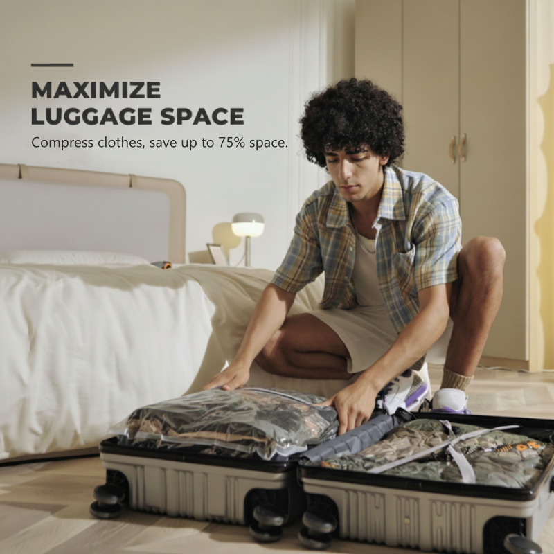 🧳✨ Bolsas de Almacenamiento al Vacío para Viajes 🌍 Compactas y Eficientes, ¡Organiza tu Equipaje con Estilo! 🏖️