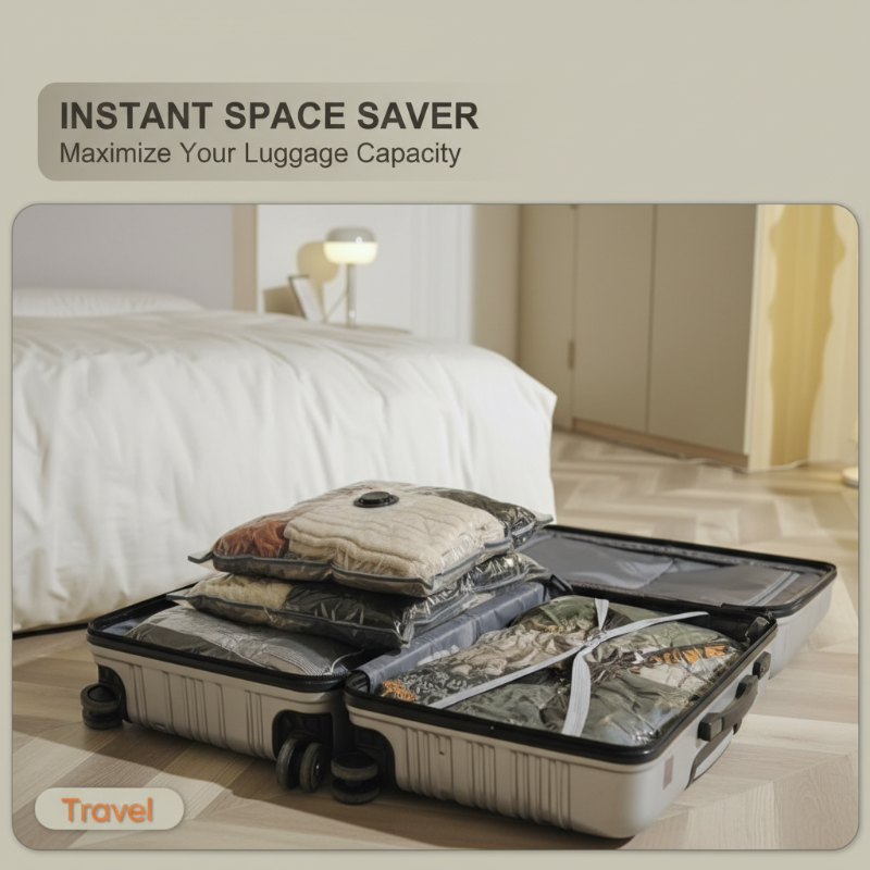 🧳✨ Bolsas de Almacenamiento al Vacío para Viajes 🌍 Compactas y Eficientes, ¡Organiza tu Equipaje con Estilo! 🏖️