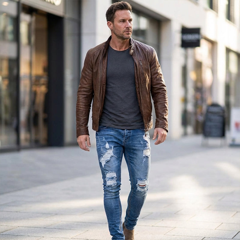 👖 Vaqueros Ajustados Rotos para Hombre – Estilo Moderno, Elegante y Urbano ✨💪