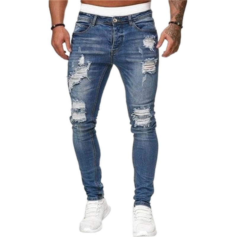 👖 Vaqueros Ajustados Rotos para Hombre – Estilo Moderno, Elegante y Urbano ✨💪