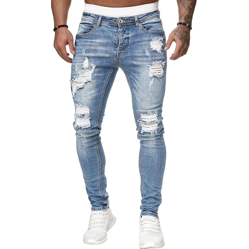 👖 Vaqueros Ajustados Rotos para Hombre – Estilo Moderno, Elegante y Urbano ✨💪