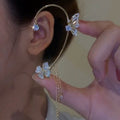 💕 Pendientes de Clip Sencillos con Motivo de Mariposa y Flor – Elegantes, Cómodos y Sin Necesidad de Perforación 🌸🦋