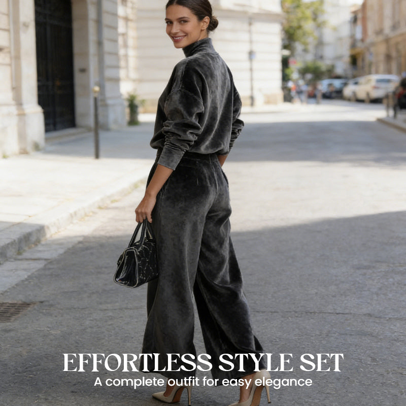 🔥 50% DE DESCUENTO 🔥 Conjunto de Dos Piezas para Mujer – Top Casual y Pantalones de Pierna Ancha 👖💃 Comodidad y Estilo en Uno ✨