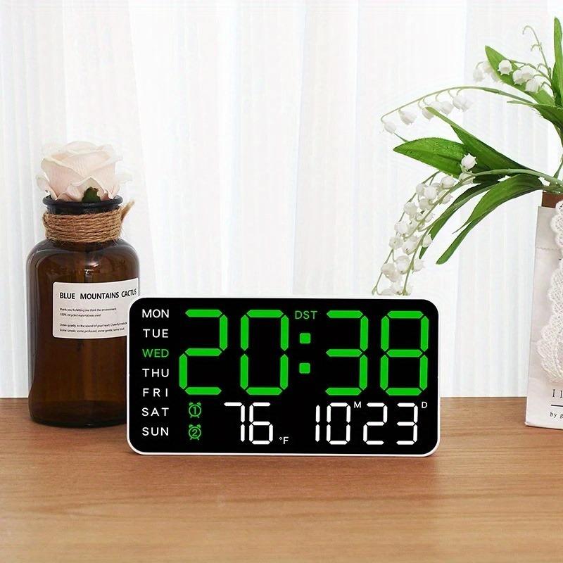 🕒 Reloj Digital Pared: LED Grande + Fechas + Termómetro📅 Fechas Claras + Termómetro: Reloj para Mayores – 99 % Satisfacción! 🌡️