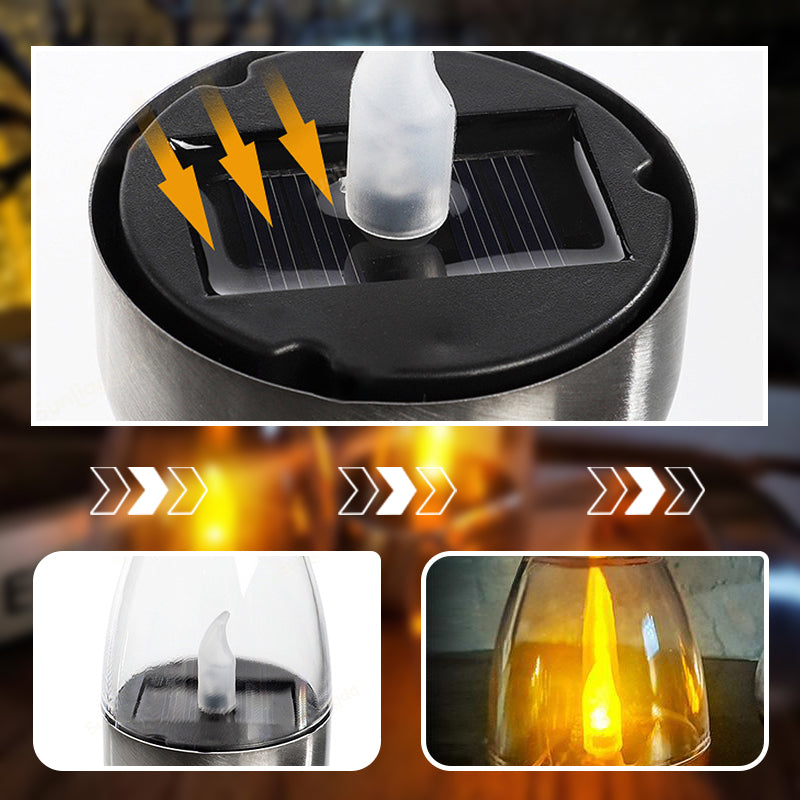 🕯️ Paquete de 6 Lámparas de Mesa LED Solares – Sin Llama, Resistentes al Agua y con Encendido Automático 🌙✨