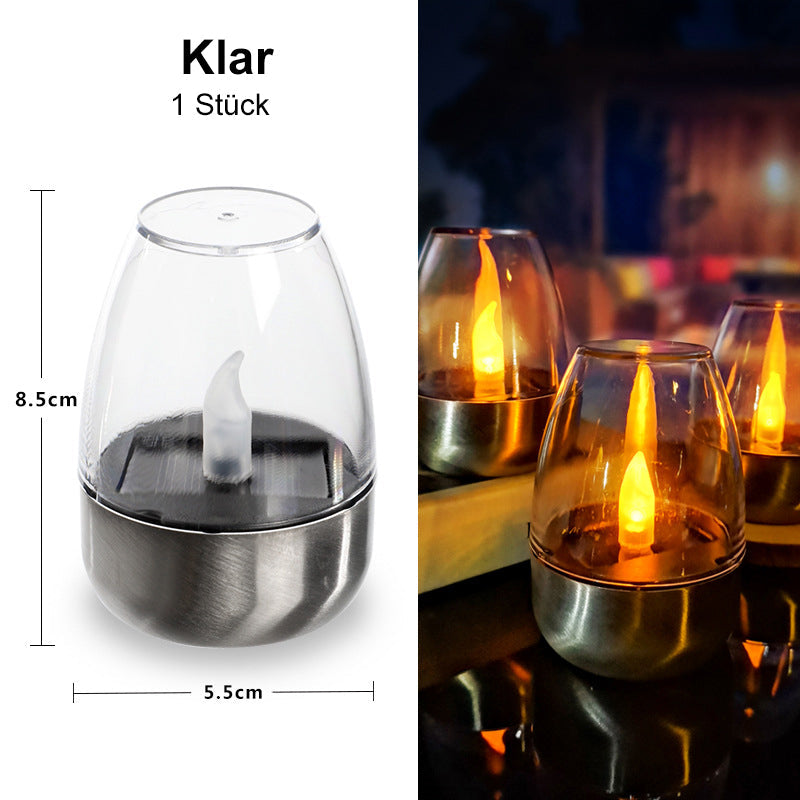 🕯️ Paquete de 6 Lámparas de Mesa LED Solares – Sin Llama, Resistentes al Agua y con Encendido Automático 🌙✨