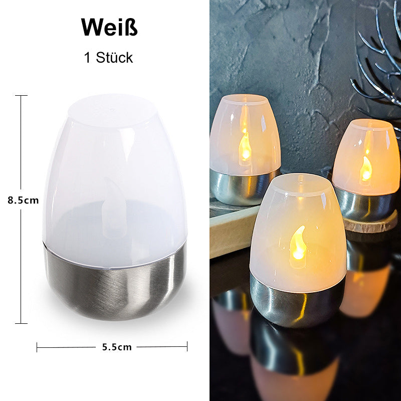 🕯️ Paquete de 6 Lámparas de Mesa LED Solares – Sin Llama, Resistentes al Agua y con Encendido Automático 🌙✨