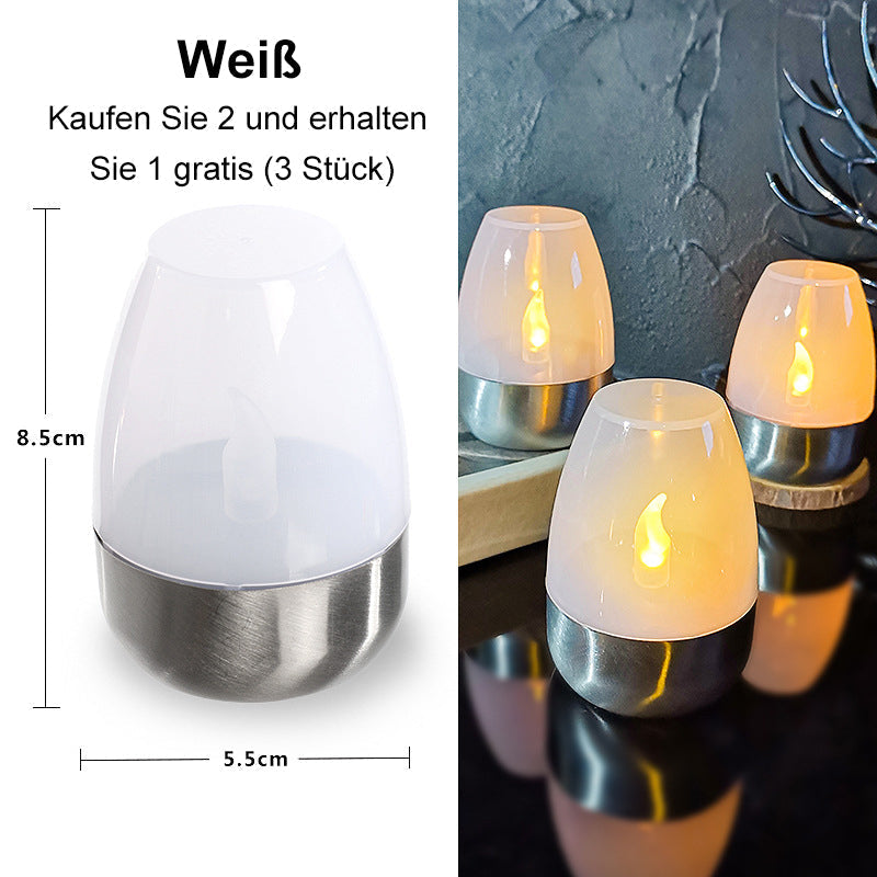 🕯️ Paquete de 6 Lámparas de Mesa LED Solares – Sin Llama, Resistentes al Agua y con Encendido Automático 🌙✨