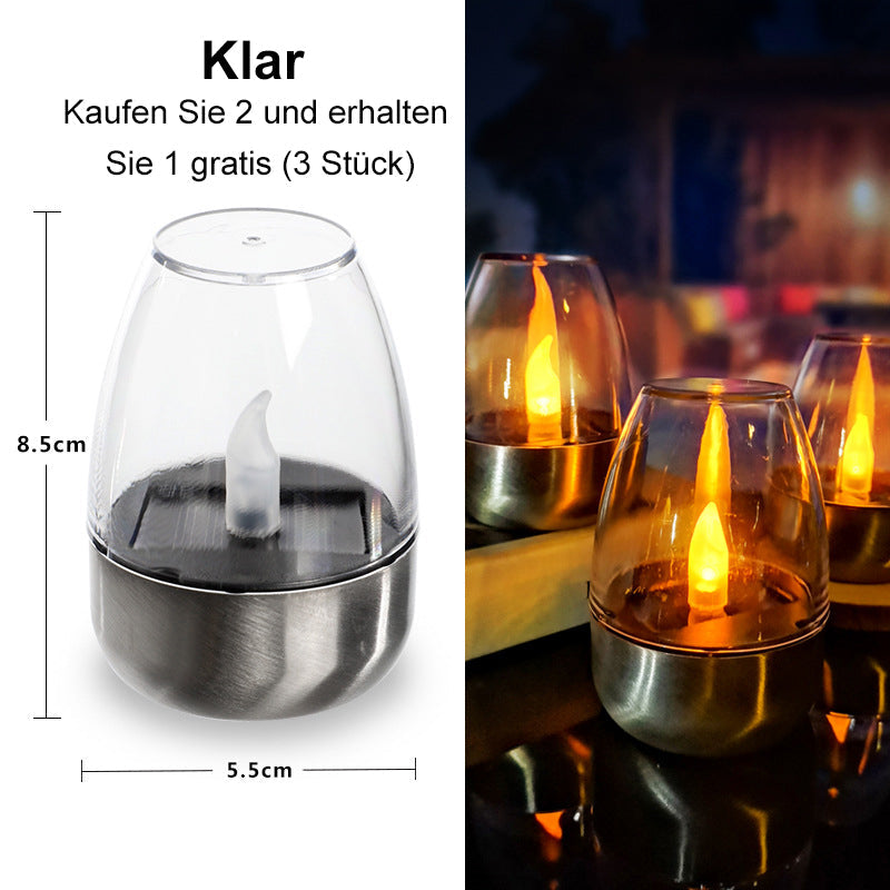 🕯️ Paquete de 6 Lámparas de Mesa LED Solares – Sin Llama, Resistentes al Agua y con Encendido Automático 🌙✨