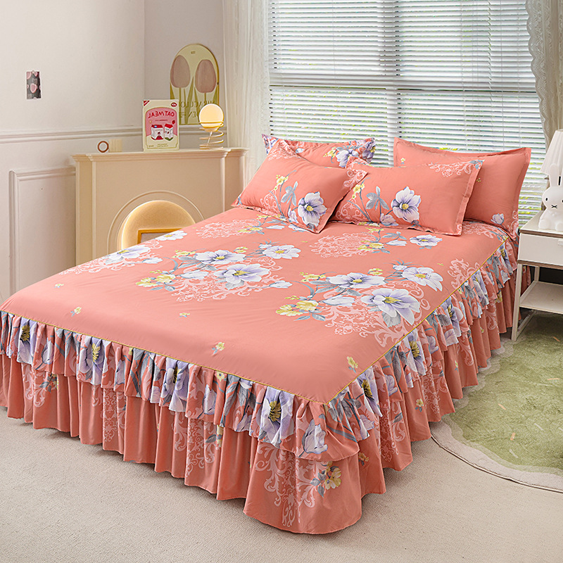 🛏️✨ Juego de Falda de Cama de 3 Piezas con Volantes – Elegancia y Comodidad para tu Dormitorio 🌸💖🛌
