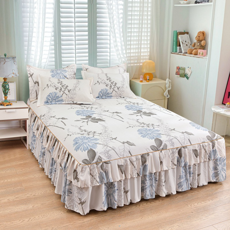 🛏️✨ Juego de Falda de Cama de 3 Piezas con Volantes – Elegancia y Comodidad para tu Dormitorio 🌸💖🛌