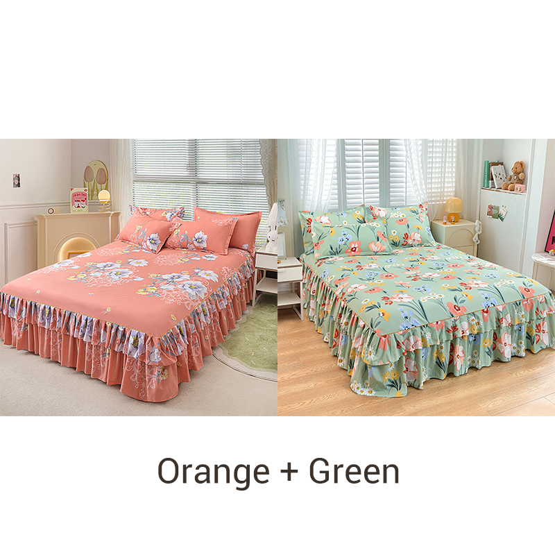 🛏️✨ Juego de Falda de Cama de 3 Piezas con Volantes – Elegancia y Comodidad para tu Dormitorio 🌸💖🛌