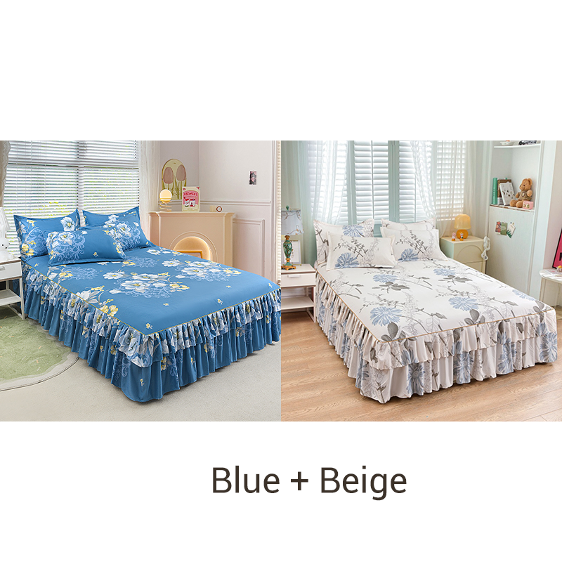 🛏️✨ Juego de Falda de Cama de 3 Piezas con Volantes – Elegancia y Comodidad para tu Dormitorio 🌸💖🛌