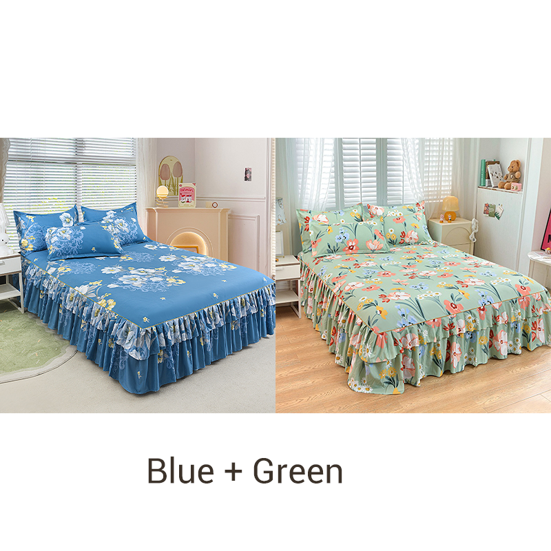 🛏️✨ Juego de Falda de Cama de 3 Piezas con Volantes – Elegancia y Comodidad para tu Dormitorio 🌸💖🛌