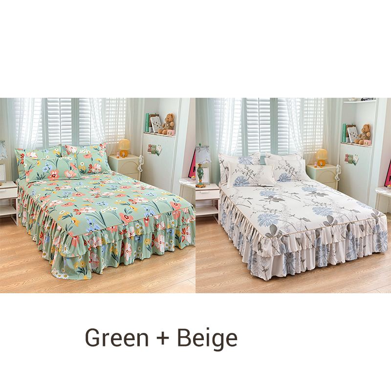 🛏️✨ Juego de Falda de Cama de 3 Piezas con Volantes – Elegancia y Comodidad para tu Dormitorio 🌸💖🛌