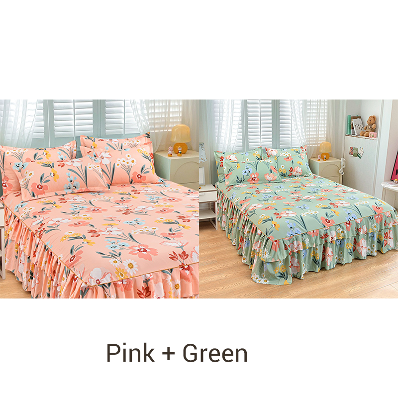 🛏️✨ Juego de Falda de Cama de 3 Piezas con Volantes – Elegancia y Comodidad para tu Dormitorio 🌸💖🛌