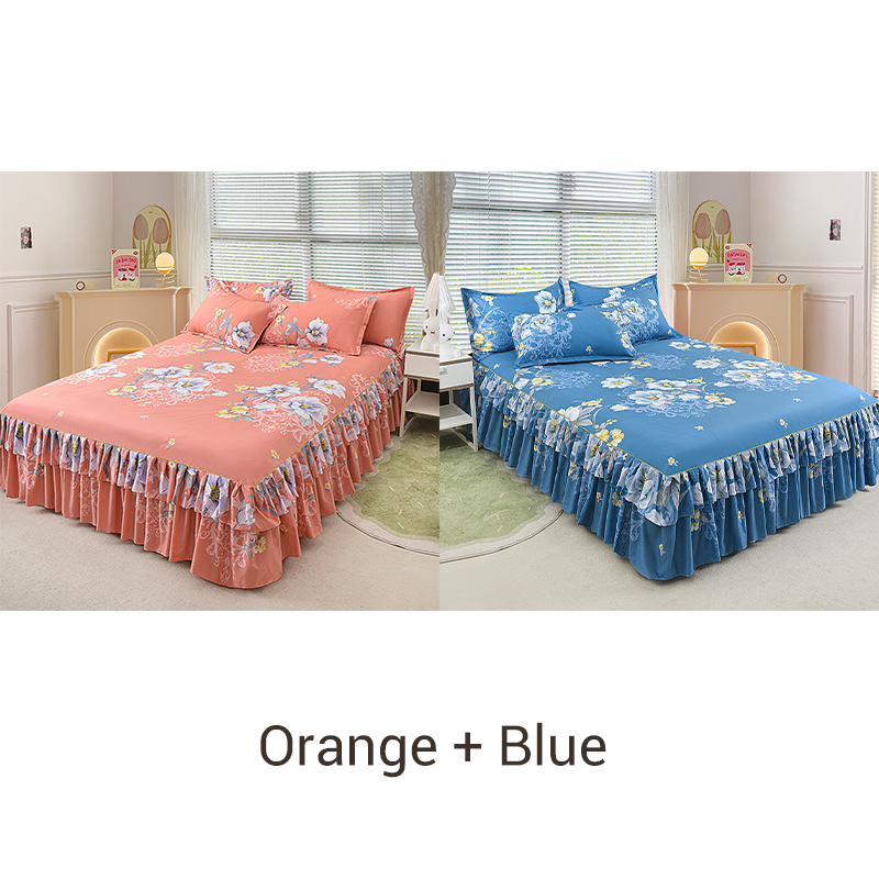 🛏️✨ Juego de Falda de Cama de 3 Piezas con Volantes – Elegancia y Comodidad para tu Dormitorio 🌸💖🛌