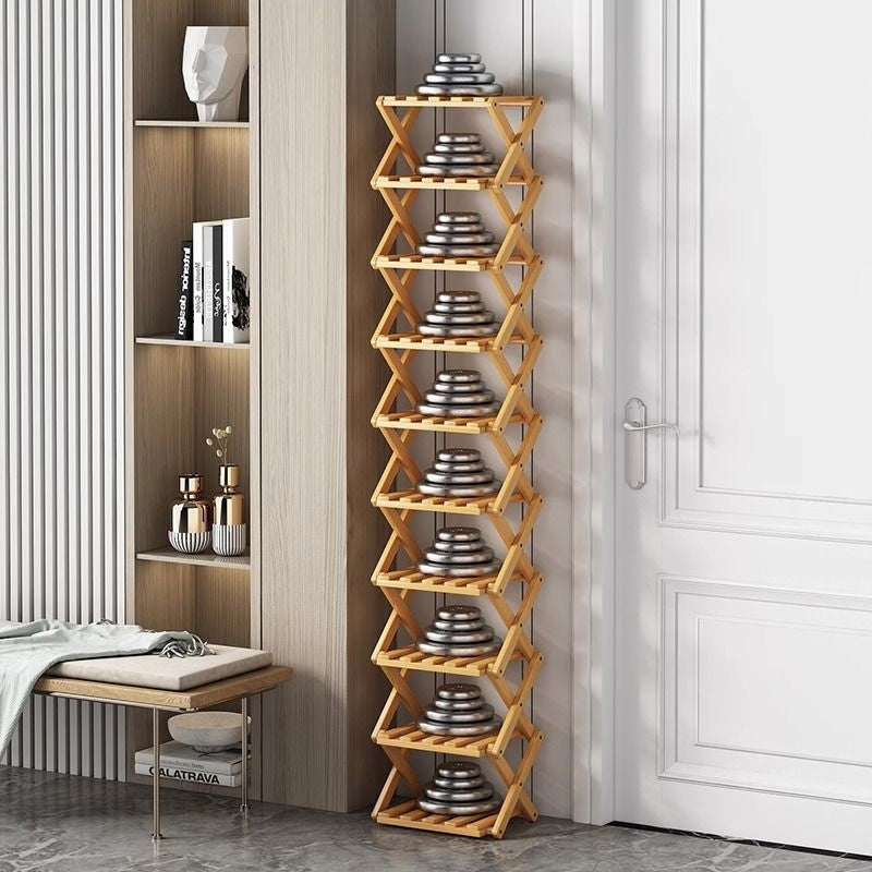 👟⚡ Organiza todos tus zapatos sin esfuerzo – Estante de bambú fuerte y plegable 😍🛒