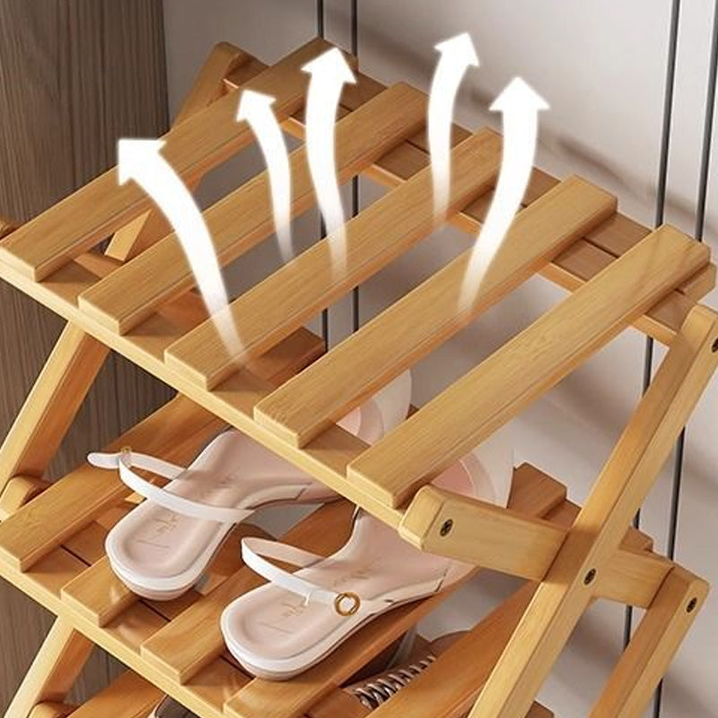 👟⚡ Organiza todos tus zapatos sin esfuerzo – Estante de bambú fuerte y plegable 😍🛒