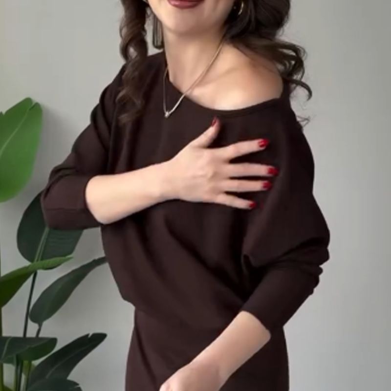 ✨ Vestido Elegante con Hombros Descubiertos 🌸 y Cintura Elástica 👗 ¡Un toque de elegancia y estilo para cualquier ocasión! 💖