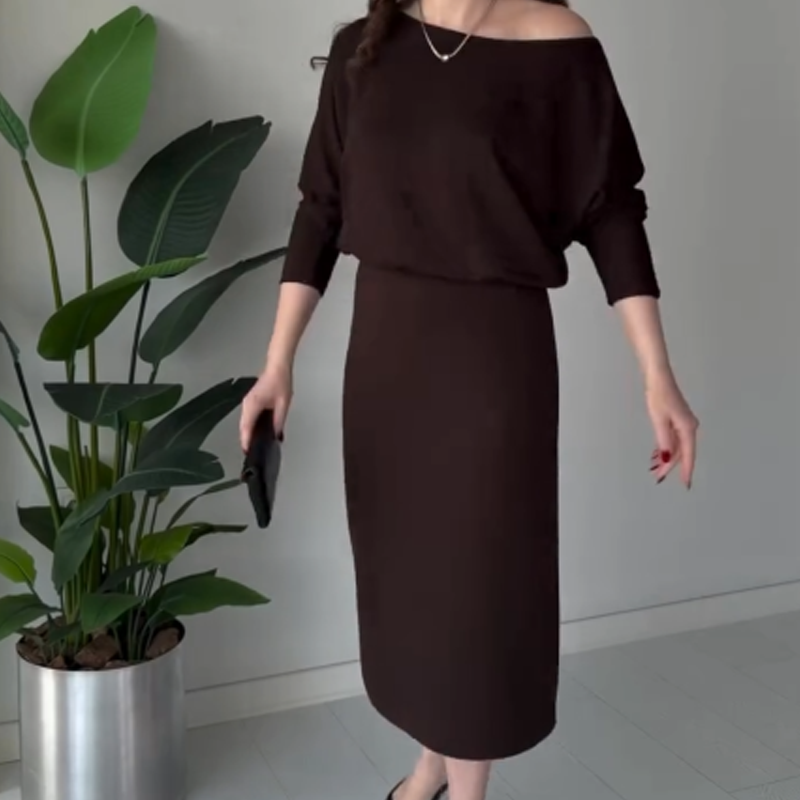 ✨ Vestido Elegante con Hombros Descubiertos 🌸 y Cintura Elástica 👗 ¡Un toque de elegancia y estilo para cualquier ocasión! 💖