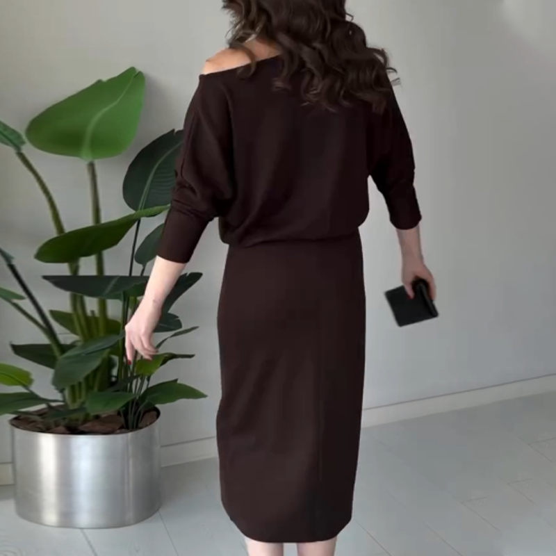 ✨ Vestido Elegante con Hombros Descubiertos 🌸 y Cintura Elástica 👗 ¡Un toque de elegancia y estilo para cualquier ocasión! 💖