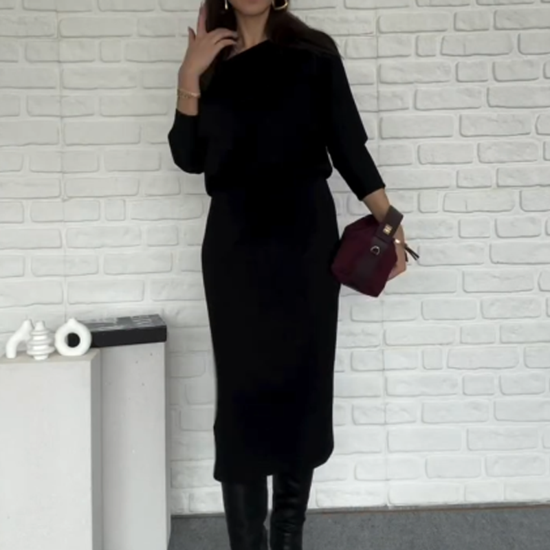 ✨ Vestido Elegante con Hombros Descubiertos 🌸 y Cintura Elástica 👗 ¡Un toque de elegancia y estilo para cualquier ocasión! 💖