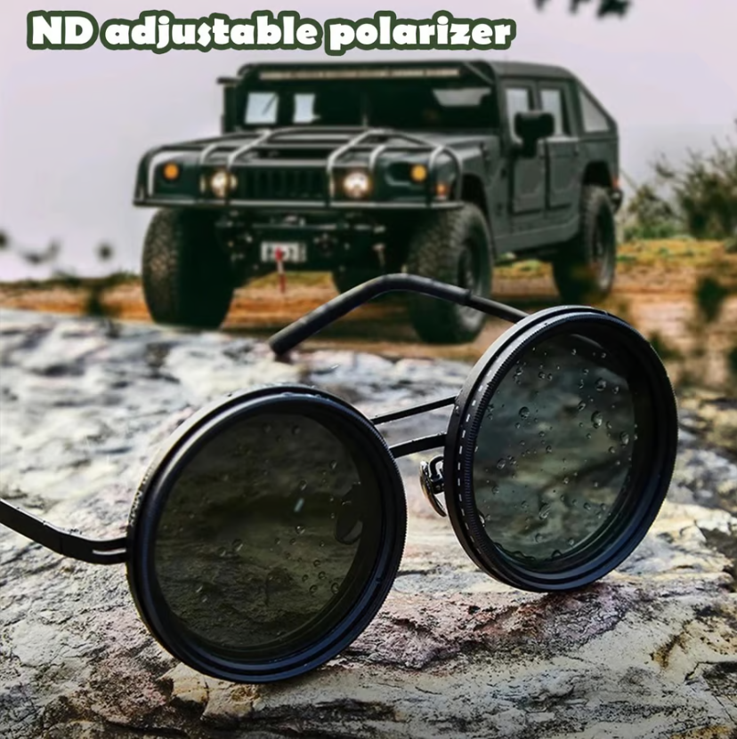 🔥🌞 Gafas de Sol Redondas Polarizadas con Tinte Ajustable – Estilo y Protección para Cada Momento 👓✨