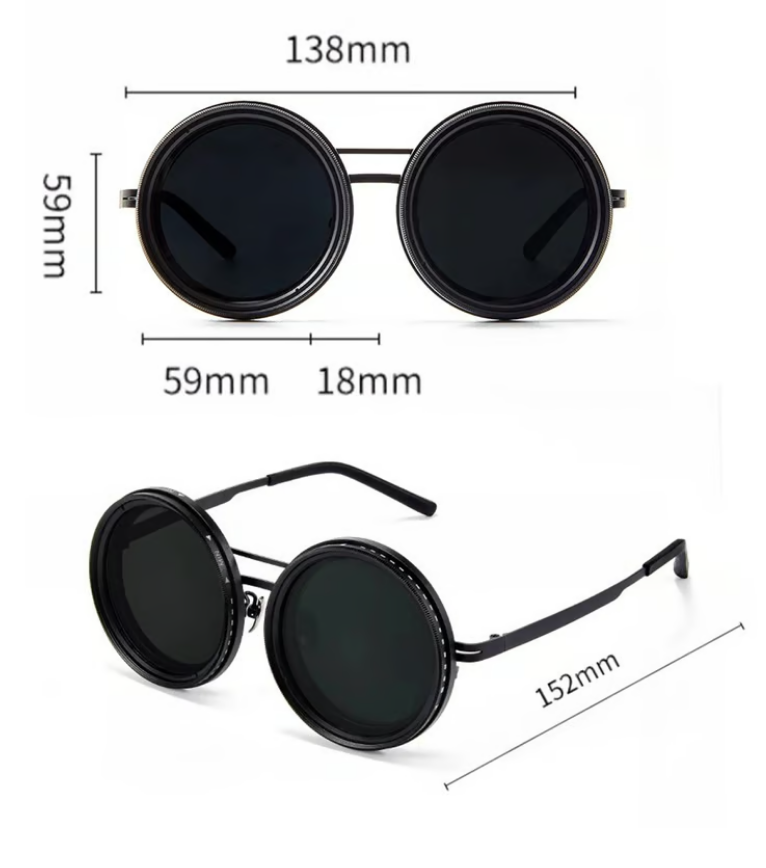 🔥🌞 Gafas de Sol Redondas Polarizadas con Tinte Ajustable – Estilo y Protección para Cada Momento 👓✨