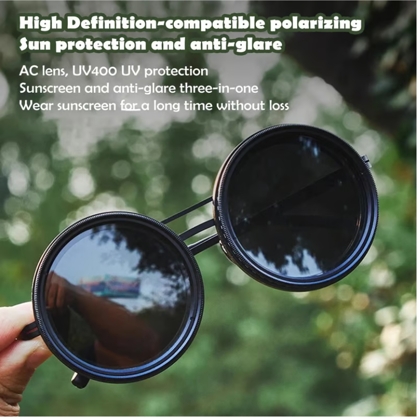 🔥🌞 Gafas de Sol Redondas Polarizadas con Tinte Ajustable – Estilo y Protección para Cada Momento 👓✨