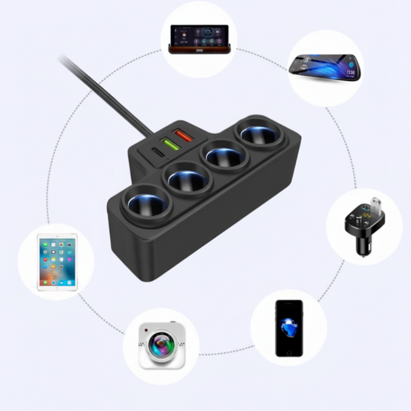 🔥🚗⚡ Adaptador para Encendedor de Cigarrillos 7 en 1 – Más Puertos, Más Potencia, Máxima Comodidad 🔌✨ ¡Conviértelo en tu compañero perfecto para viajar! 🌍