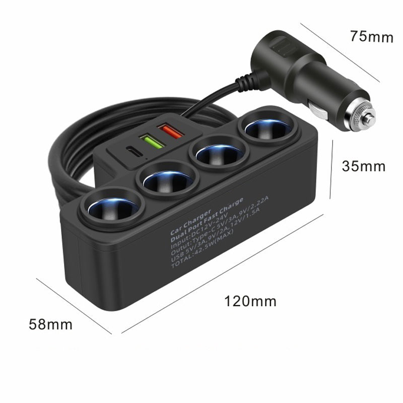 🔥🚗⚡ Adaptador para Encendedor de Cigarrillos 7 en 1 – Más Puertos, Más Potencia, Máxima Comodidad 🔌✨ ¡Conviértelo en tu compañero perfecto para viajar! 🌍
