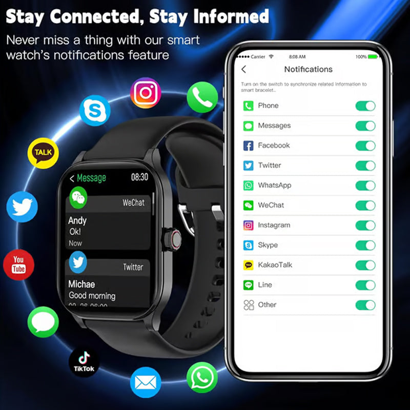 ⏰🔥 Reloj Inteligente con 6 Ejercicios – Sin Llamadas Perdidas, Notificaciones al Instante, ¡Solo 80 Unidades! 💥📲