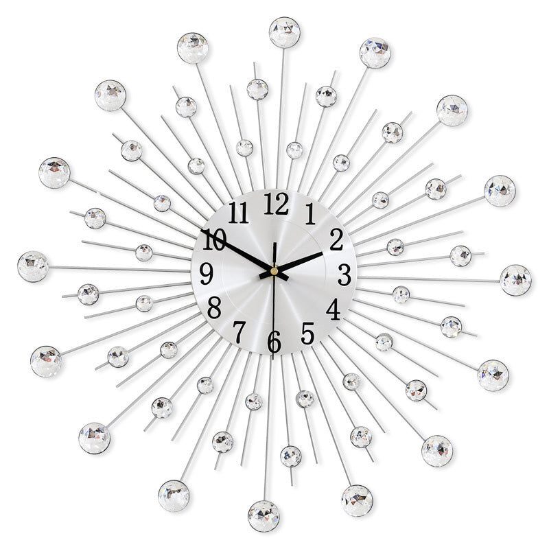✨🕰️ Reloj de Pared Creativo con Cristales de Roca 💎 – Lujo Silencioso y Estilo Minimalista para tu Salón, Comedor y Entrada 🏡🌟
