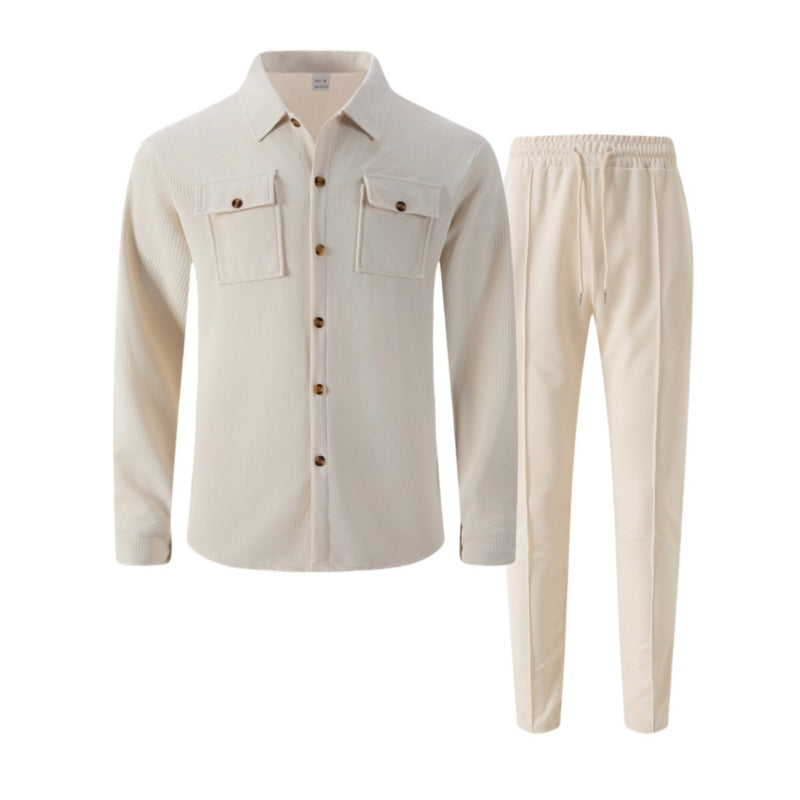 👕👖 Conjunto de Chaqueta y Pantalones para Hombre – Tejido Transpirable Tipo Waffle, Corte Relajado y Estilo Casual Cómodo ✨🔥