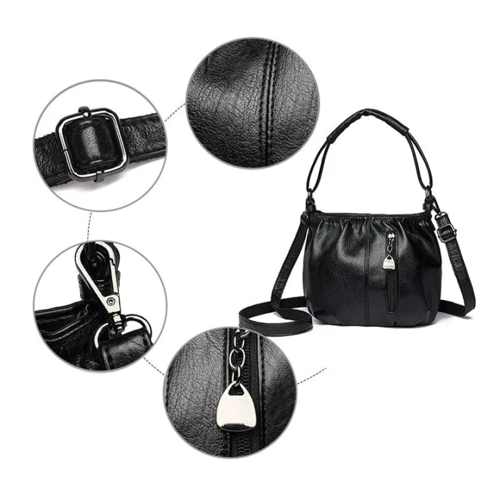 👜✨ Bolso de Hombro de Cuero Suave con Forma de Cubo – Sencillo, Elegante y Perfecto para el Día a Día 💖🌟