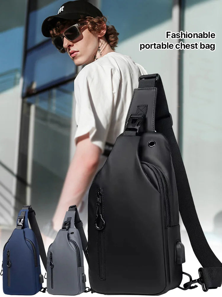 🎒✨ Bolsa de Pecho de Tela Oxford – Ligera, Resistente y Perfecta para Viajes y Uso Diario 🚶‍♂️📱