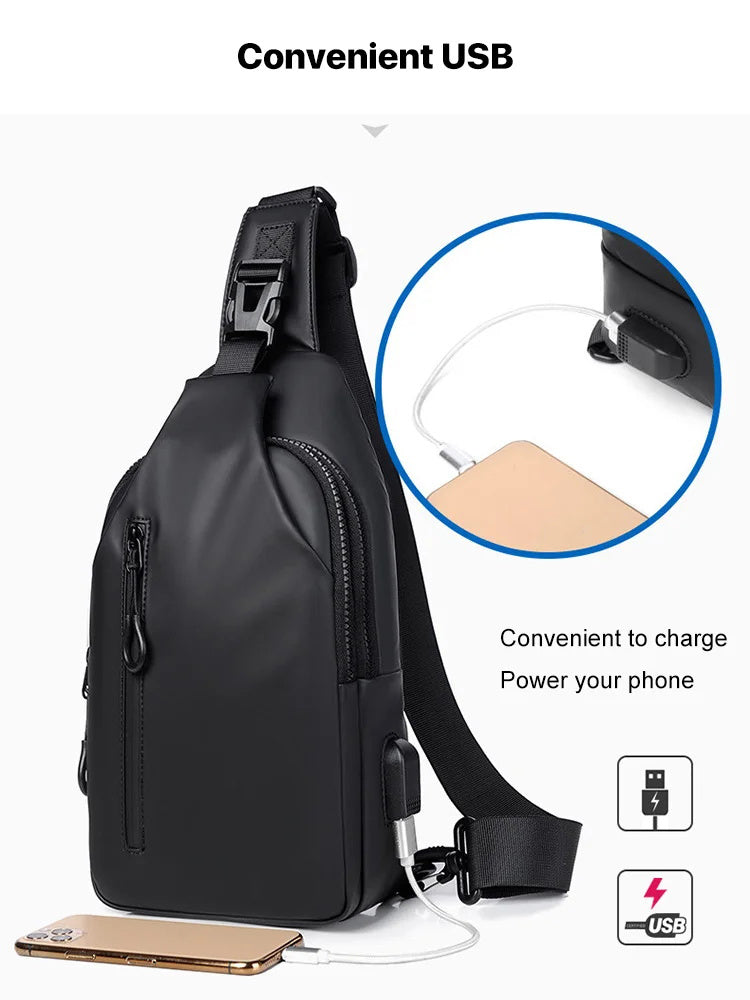 🎒✨ Bolsa de Pecho de Tela Oxford – Ligera, Resistente y Perfecta para Viajes y Uso Diario 🚶‍♂️📱