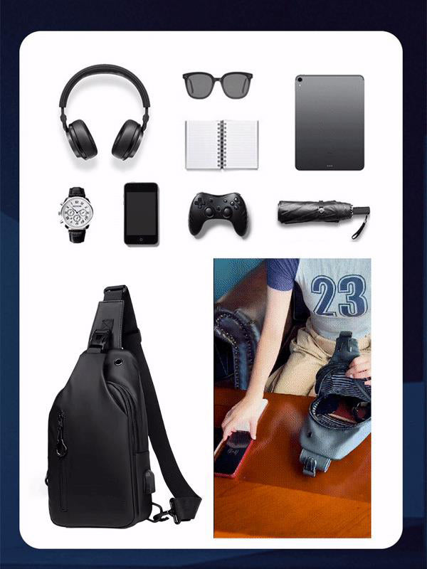 🎒✨ Bolsa de Pecho de Tela Oxford – Ligera, Resistente y Perfecta para Viajes y Uso Diario 🚶‍♂️📱