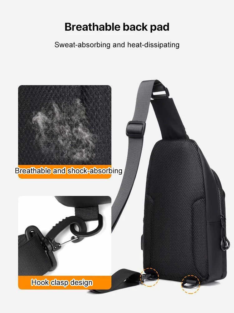 🎒✨ Bolsa de Pecho de Tela Oxford – Ligera, Resistente y Perfecta para Viajes y Uso Diario 🚶‍♂️📱