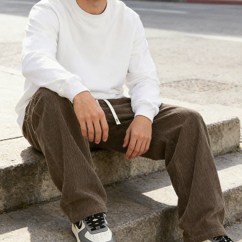 ✨ Pantalones Holgados para Hombre con Cordón y Bolsillos – Comodidad, Estilo Casual y Práctico para Todos los Días 🌟🧑‍💼