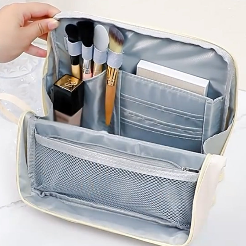 💄✨ Elegante Bolsa de Cosméticos con Compartimentos – Práctica y Estilosa para Llevar Todo lo Necesario en la Mano 👜🌟
