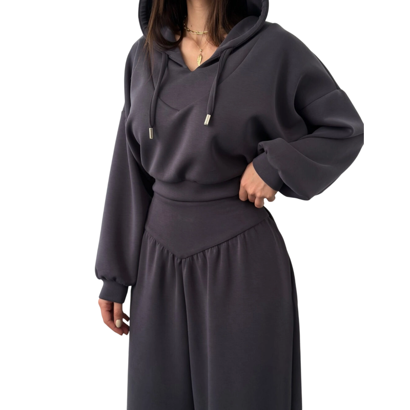 👚 Conjunto de Sudadera con Capucha V y Pantalones para Mujer – Comodidad y Estilo Casual para Todos los Días ✨💖