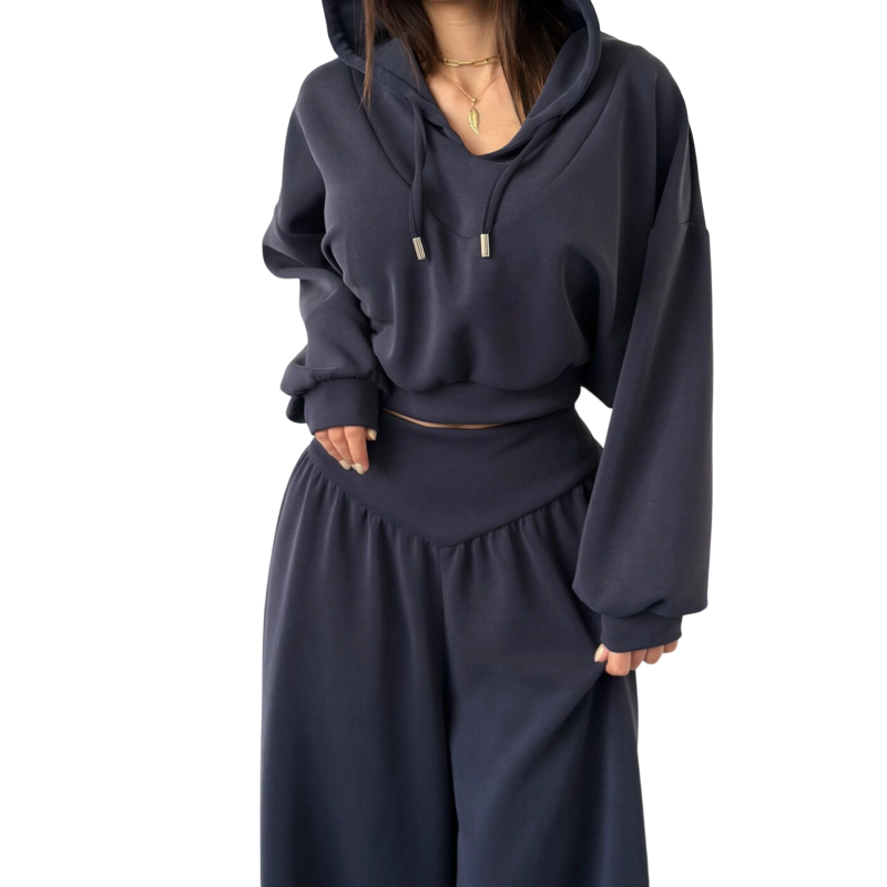 👚 Conjunto de Sudadera con Capucha V y Pantalones para Mujer – Comodidad y Estilo Casual para Todos los Días ✨💖