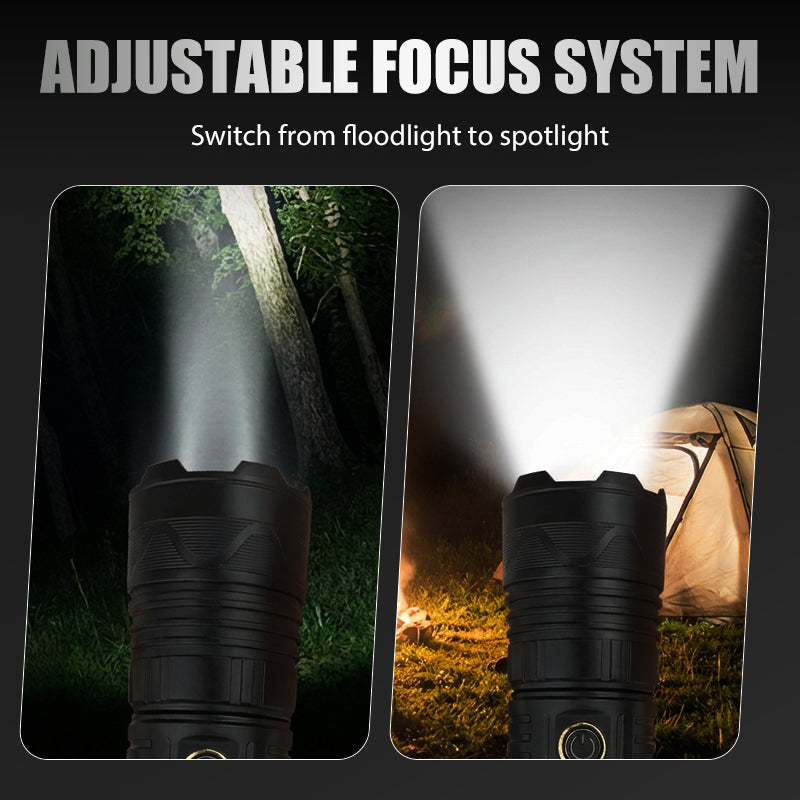 📢 Linterna LED P50 Recargable con Zoom Ajustable – Potente y Compacta para Todo Tipo de Necesidades ✨🔦