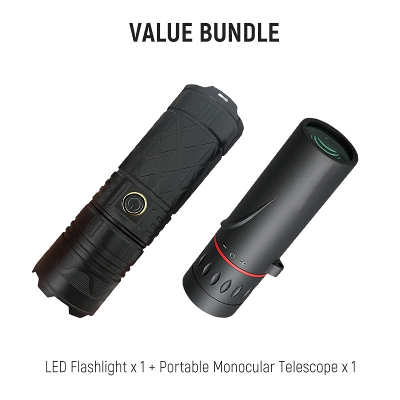 📢 Linterna LED P50 Recargable con Zoom Ajustable – Potente y Compacta para Todo Tipo de Necesidades ✨🔦